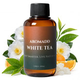 Aromadd White Tea Diffuser Oil bottle shown for waterless diffusers with hotel-inspired fragrance