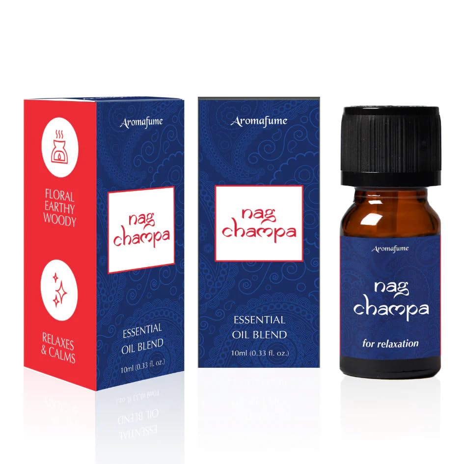 Aromafume Nag Champa diffuser bottle releasing calming meditative aroma
