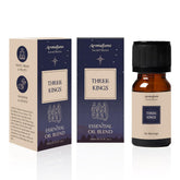 Aromafume Three Kings bottle close-up showing label and resin profile for grounding use