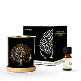 Aromafume Tree of Life burner with brass bowl for ambient home fragrance.