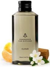 AROMAPLAN Cloud fragrance bottle showcases premium home luxury scent for lasting hotel-inspired atmosphere.