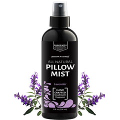Aromasong lavender pillow spray bottle ready for calming bedtime rituals.