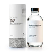AROMASOUL Romantic Encounter top notes bottle enhances inviting ambience.