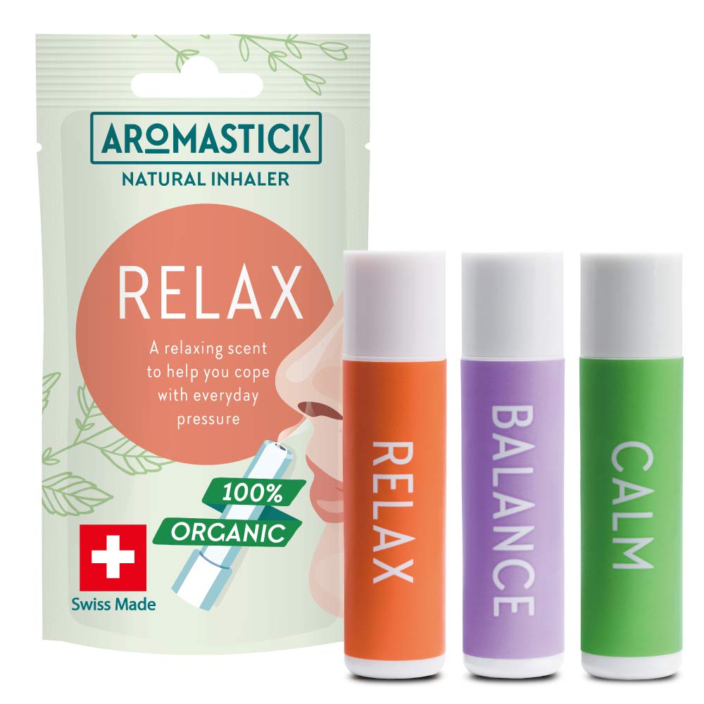 AromaStick focus inhaler close-up, compact design for quick mood boost.