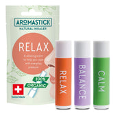 AromaStick focus inhaler close-up, compact design for quick mood boost.