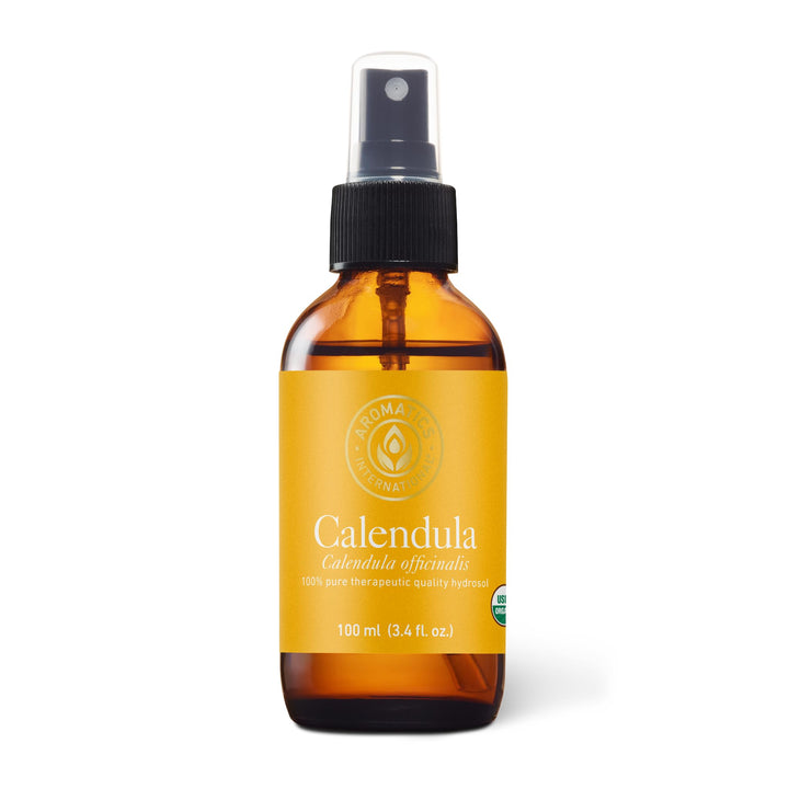Aromatics International Calendula Hydrosol bottle closeup for gentle, versatile use.