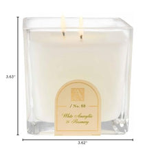 Aromatique White Amaryllis & Rosemary candle, close-up wax, showcasing herbal notes and florals