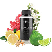 AROMELY Ocean Desire bottle on a dresser for a luxurious, calm bedroom mood