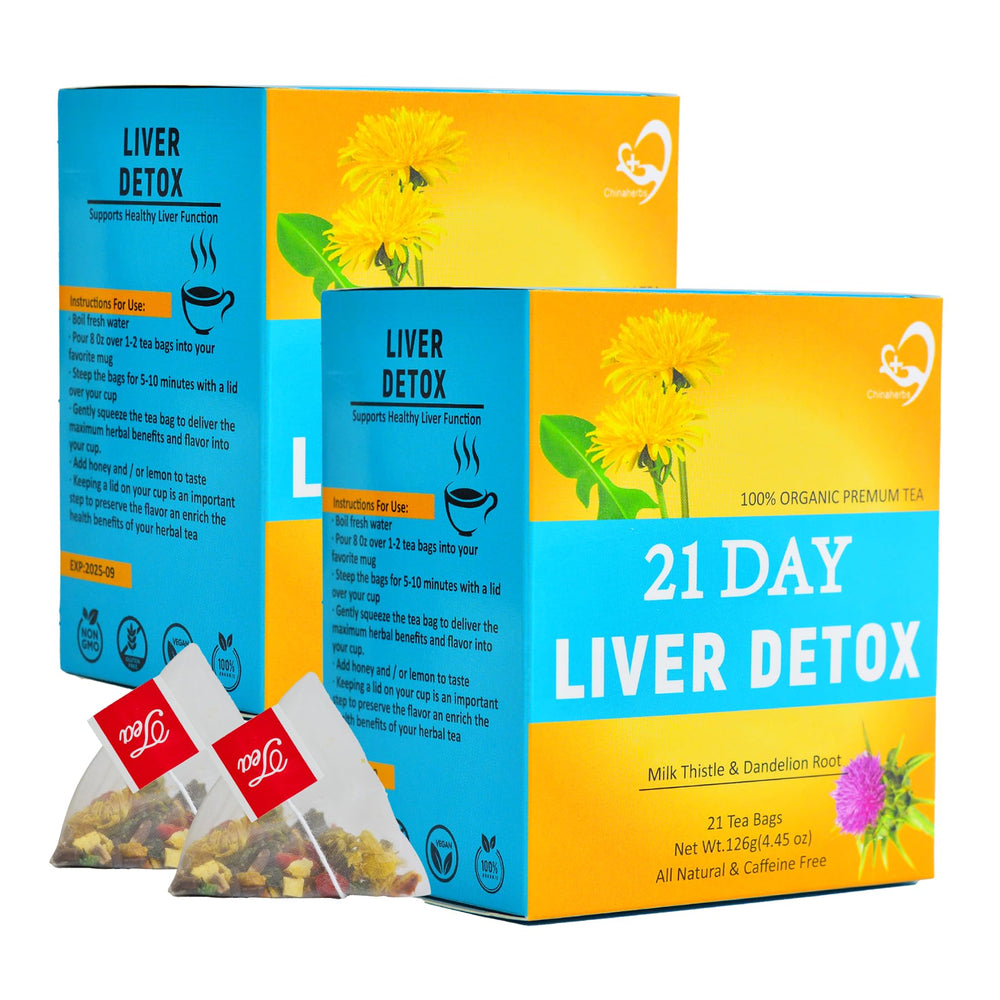 Aromlife Milk Thistle Liver Tea box with 42 bags for a caffeine-free daily ritual
