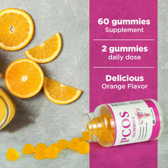 Aromlife PCOS Gummies bottle emphasizes ovarian wellness through targeted nutrients