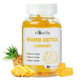 Aromlife Womb Detox Gummies pineapple flavor bottle for daily feminine balance and gentle support.
