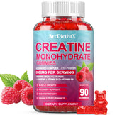ArtDietistX Creatine Gummies Raspberry label with multi-nutrient blend for workouts