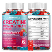 ArtDietistX Creatine Monohydrate Gummies bottle front for convenient daily supplementation.