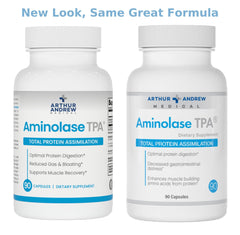 Close-up of the Aminolase TPA label on the bottle.