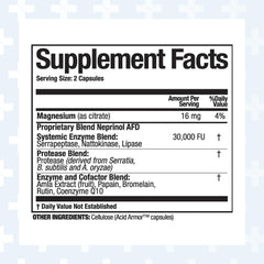 Neprinol AFD serving visuals emphasize convenient two-to-three daily doses with water.