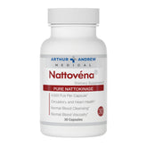 Arthur Andrew Medical Nattovena bottle cap showing compact nattokinase for daily circulation support.