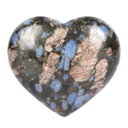 Artistone glaucophane heart crystal 2-inch enhances meditation and calm