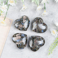 Artistone glaucophane heart crystal decor for home and yoga