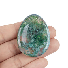 Artistone Moss Agate smooth crystal for mindful rubbing during study, work, or creative blocks.