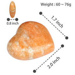 Artistone orange calcite heart on chakra work for energy balance