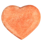 Artistone orange calcite heart close-up for vibrant energy and warmth
