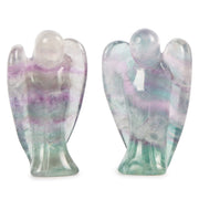 Artistone rainbow fluorite angel figurine promotes calm focus during meditation.