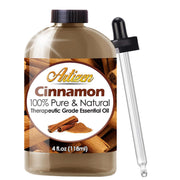 Artizen Cinnamon Essential Oil 4oz bottle with dropper ready for diffuser use