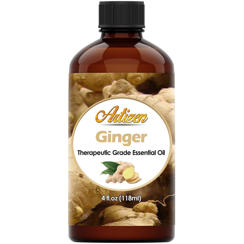 Artizen Ginger Essential Oil bottle 4oz ready for aromatherapy and DIY blends.