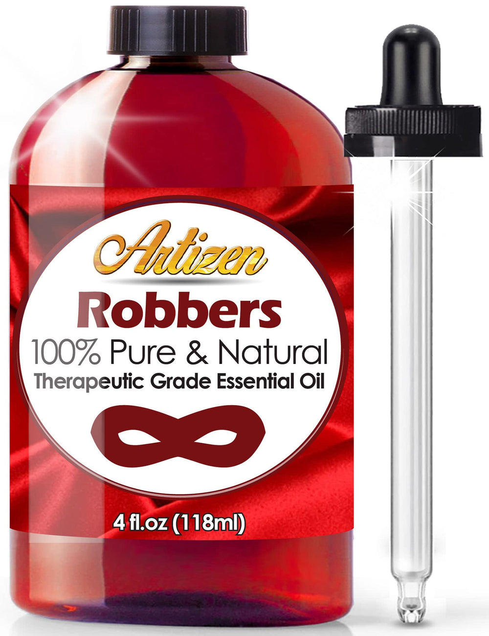 Artizen Robbers Blend essential oil with eyedropper for precise dosing in aromatherapy.