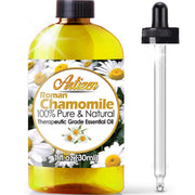 Artizen Roman Chamomile oil bottle pour for calming aromatherapy and seasonal blends.