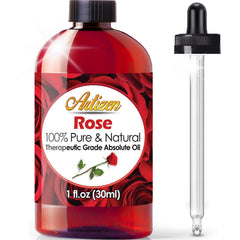 Artizen Rose Essential Oil bottle—pure, concentrated, ideal for aromatherapy and skincare.