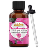 Artizen Rose Geranium Oil bottle 30ml with dropper preserves purity and potency.