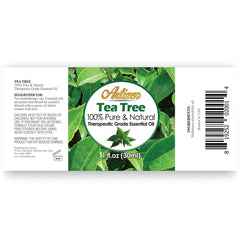 Close-up of Artizen Tea Tree Oil glass bottle highlighting premium packaging and purity