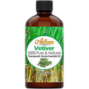 Artizen Vetiver Oil 4oz bottle for pure aromatherapy use and calm ambiance.