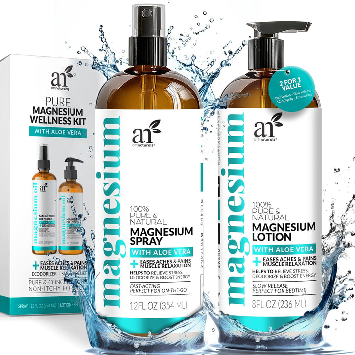 ArtNaturals magnesium oil spray bottle for quick skin absorption and targeted relief