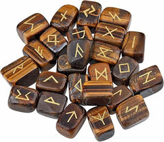 Arts Of India Tiger Eye rune stone engraving shown for precise divination readings