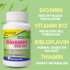 Arymar Diosmin Plus 900 label detail shows dosage information.