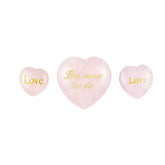 ARZASGO rose quartz heart large—polished stone for meditation and calming energy.