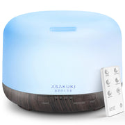 ASAKUKI 500ml diffuser brown front view with mood lighting
