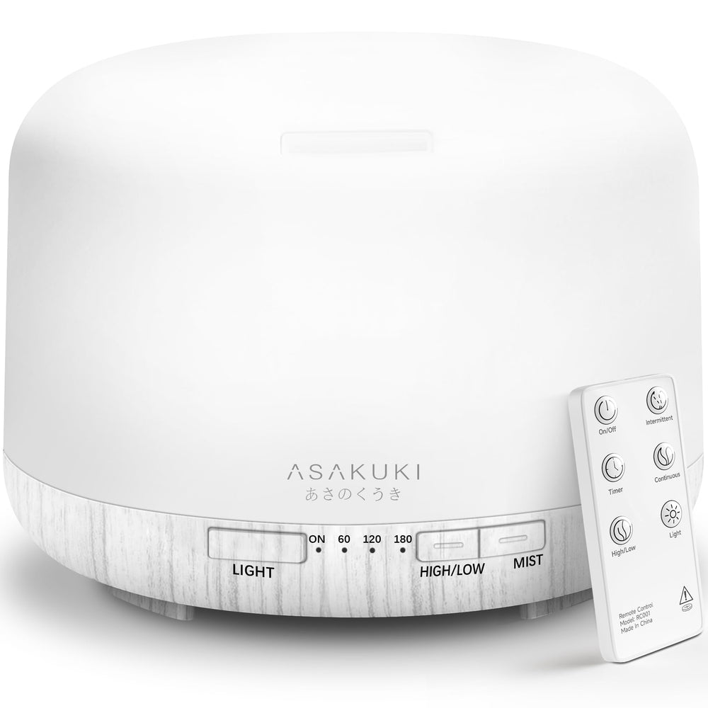 ASAKUKI 500ml diffuser with remote control and mist setting for convenience