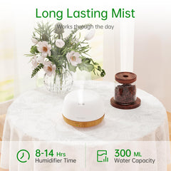 ASAKUKI diffuser 300ml capacity for longer aroma sessions and humidification.