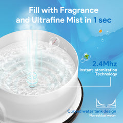 ASAKUKI diffuser water tank close-up shows 500ml capacity for long sessions