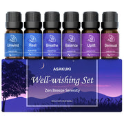 ASAKUKI aceites para difusor: mezcla Respira para un ambiente fresco y revitalizante.