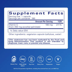 Ascorbyl-palmitate capsules closeup highlighting daily vitamin C intake