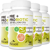 Ascuoli Probiotics bottle front showing 24 strains and 300B CFU for daily gut balance
