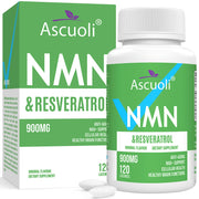 Ascuoli Sublingual NMN-Resveratrol lozenge bottle supports daily vitality.