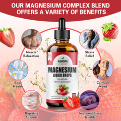 ASMGRG Magnesium Liquid Drops compact 2oz bottle for travel