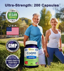 Product label detail emphasizing 200 capsules for long supply