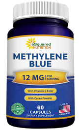 aSquared Nutrition Methylene Blue capsules bottle front, premium nootropic support for focus and energy