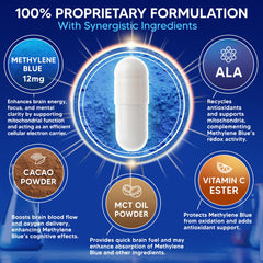 aSquared Nutrition Methylene Blue alpha-lipoic acid close-up suggests antioxidant and cognitive support